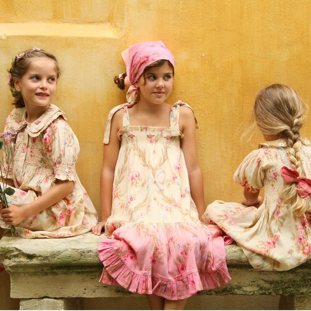Skirt Dress with Scarf 50*50 cm Antoinette Print crepe