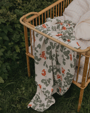 Pelargonium Muslin Swaddle Blanket