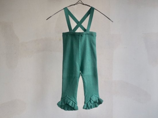 Frilled Knit Unitard/green