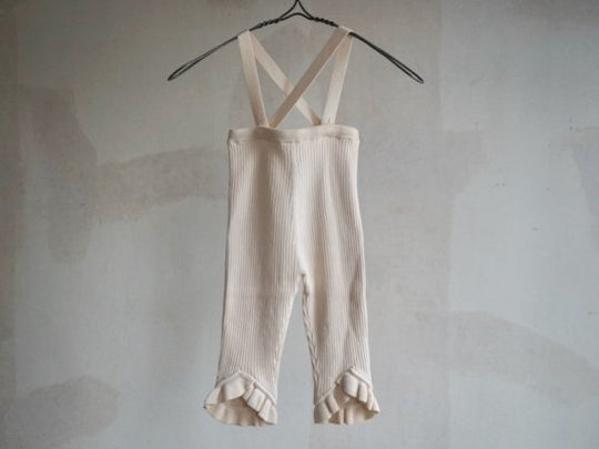 Frilled Knit Unitard/ecru