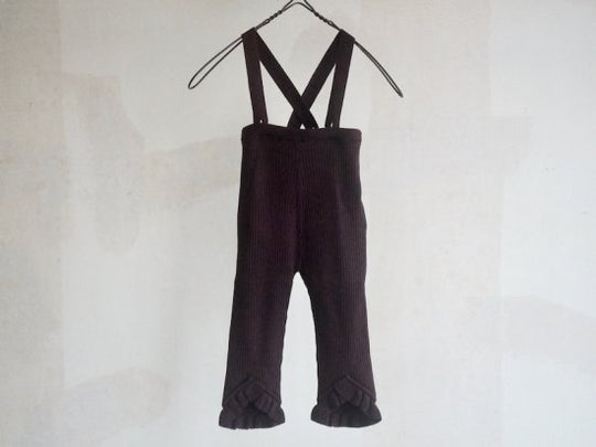 Frilled Knit Unitard/brown
