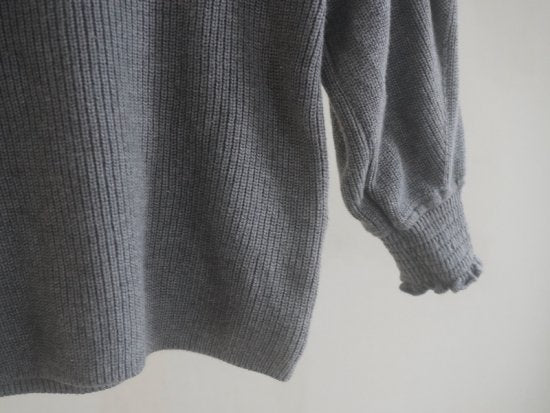 Balloon Sleeve Knit Pullover/top gray