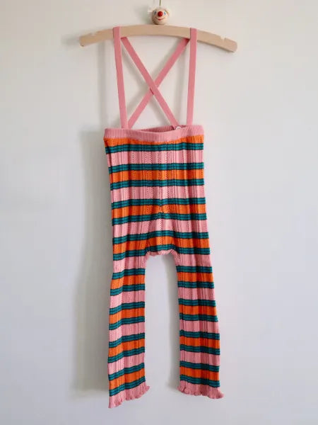 Multi Border Knit Unitard/pink BD