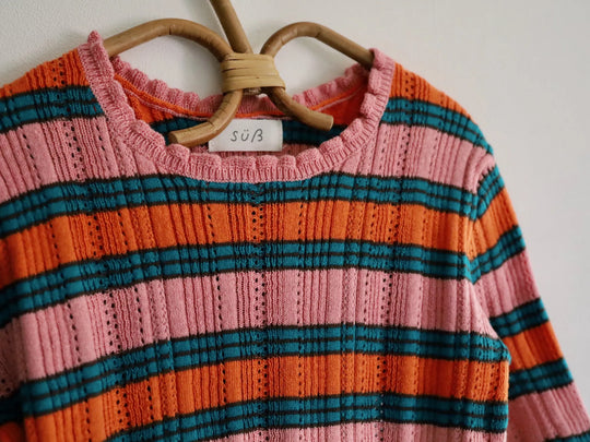 Multi Border Knit Tops/pink BD