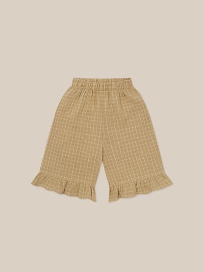 Grid Check Frill Culottes Wheat