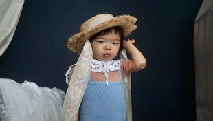 Frilled Knit Unitard/earth blue