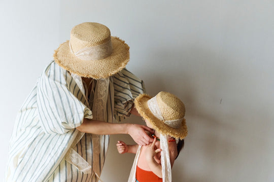 Straw Hat with Italian Lace for Mama