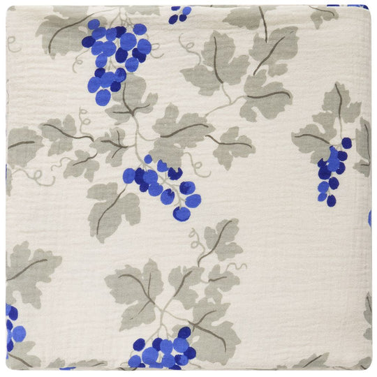 Grapes Blue Muslin Swaddle Blanket