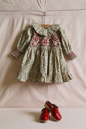 Iris tunic leaf block print