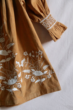Dress with hair clip curry baby cord