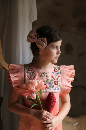 Dress pleated nude taffetas