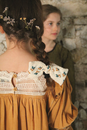 Dress with hair clip curry baby cord