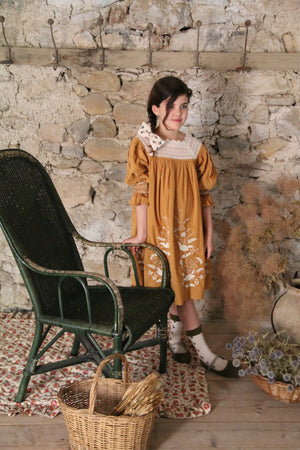 Dress with hair clip curry baby cord