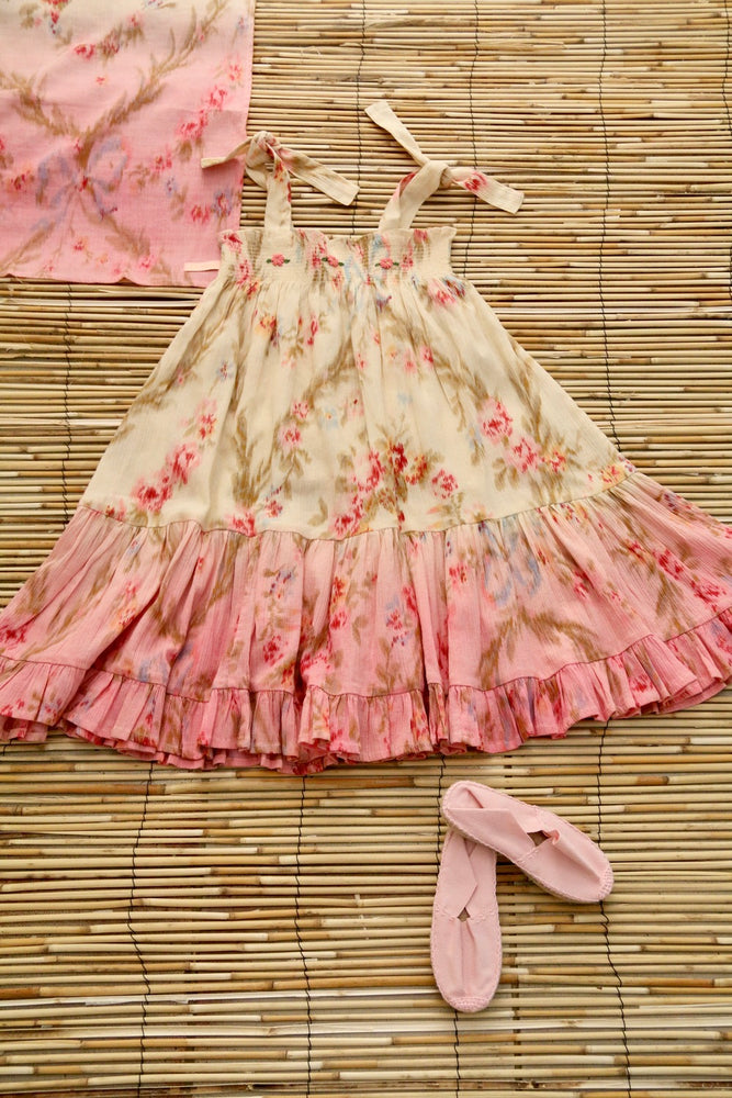 Skirt Dress with Scarf 50*50 cm Antoinette Print crepe