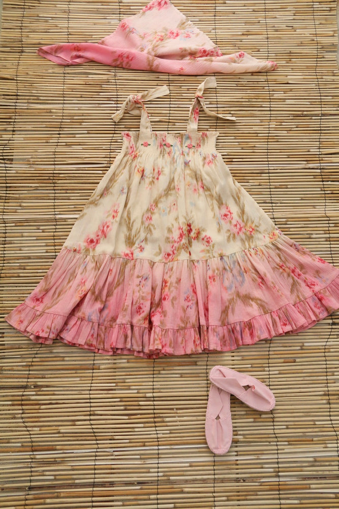 Skirt Dress with Scarf 50*50 cm Antoinette Print crepe