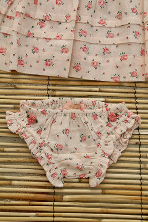 ELEONORE  Dress with pantyRosa Bloom Print crepe