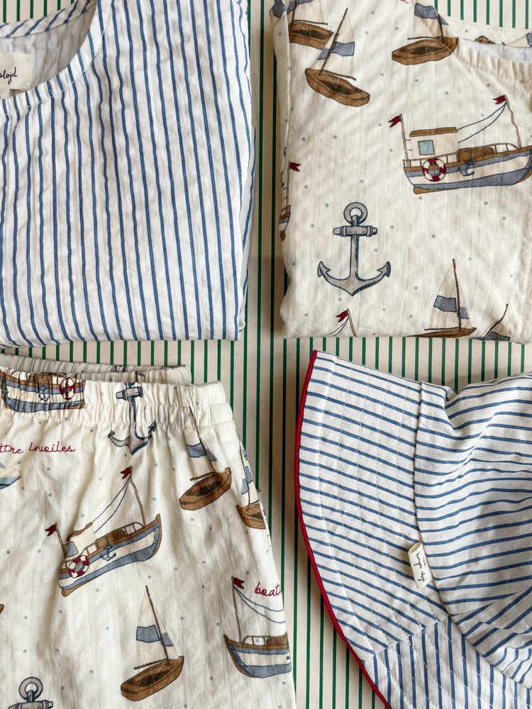 ACE ROMPER GOTS/ STRIPE BLUIE