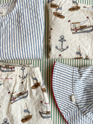 ACE ROMPER GOTS/ STRIPE BLUIE