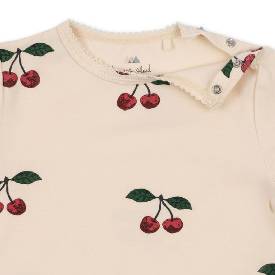 BASIC ONESIE GOTS/MA GRANDE CERISE