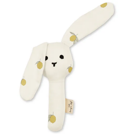 BUNNY HAND RATTLE/LEMON