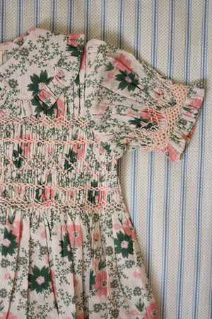 Smocked baby blouse meadow in bloom