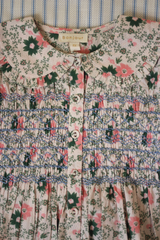 Smocked meadow blouse in flowers