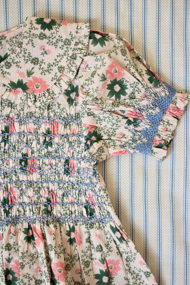 Smocked meadow blouse in flowers