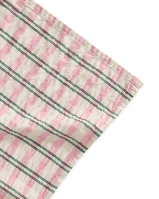 Check Carnation Seersucker Swaddle Blanket