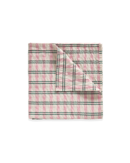 Check Carnation Seersucker Swaddle Blanket