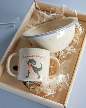 CERAMIC BOWL & CUP/DANSOSAURUS