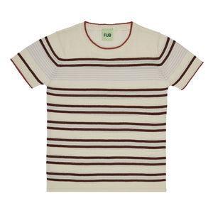 Striped T-shirt/ECRU/MAROON
