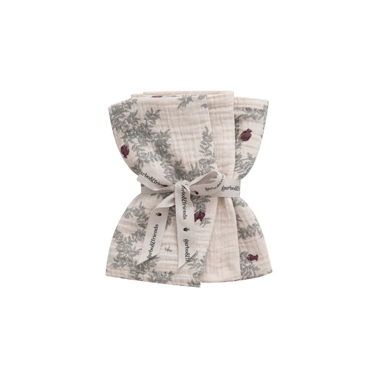 Pomegranate Burp Cloths　3 pcs
