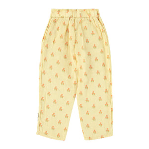 GIRL TROUSERS/LIGHT YELLOW W/ FLOWERS ALLOVER